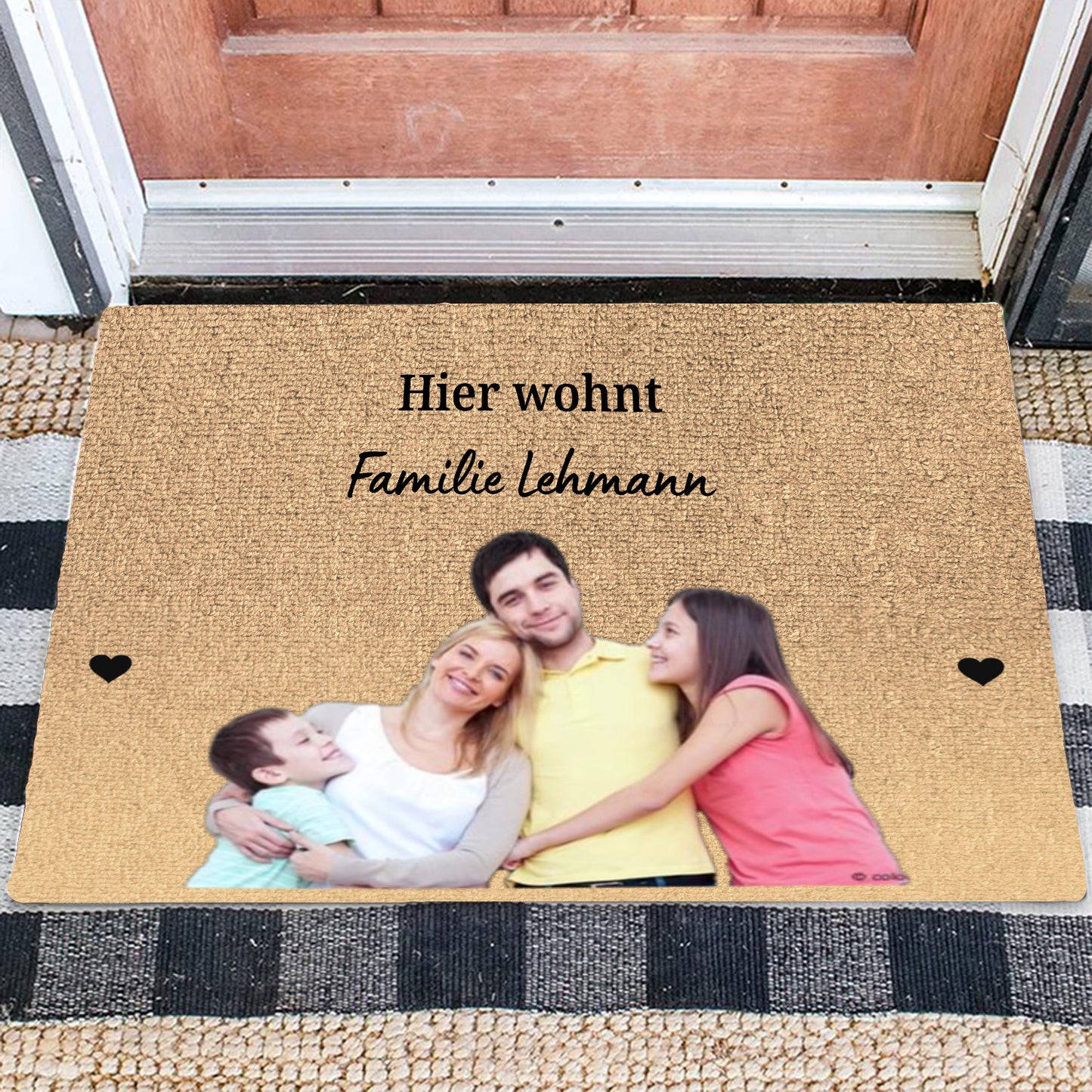 Personalisierte Fußmatte Geschenk für deine Familie mit Foto & Text