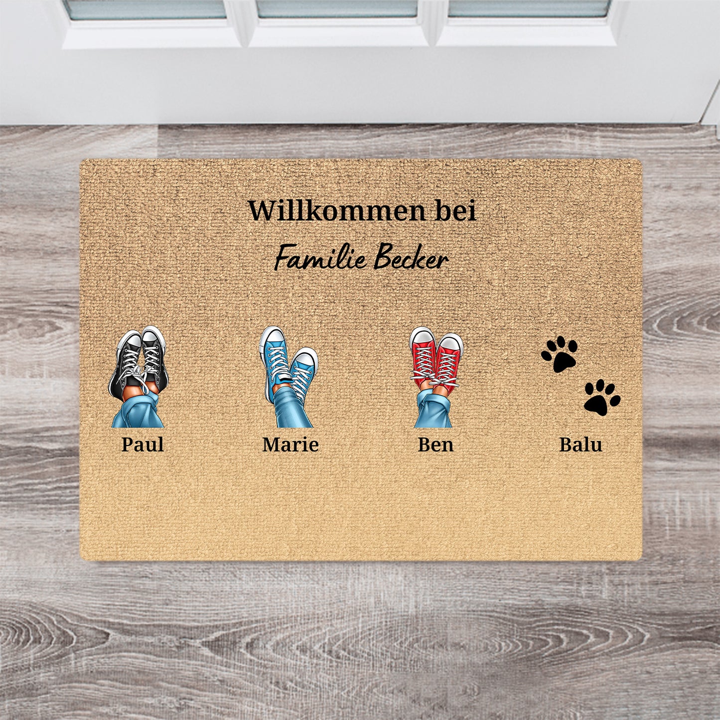 Eure Sneaker - Geschenk für Familie und Haustierbesitzer - Personalisierte Fußmatte