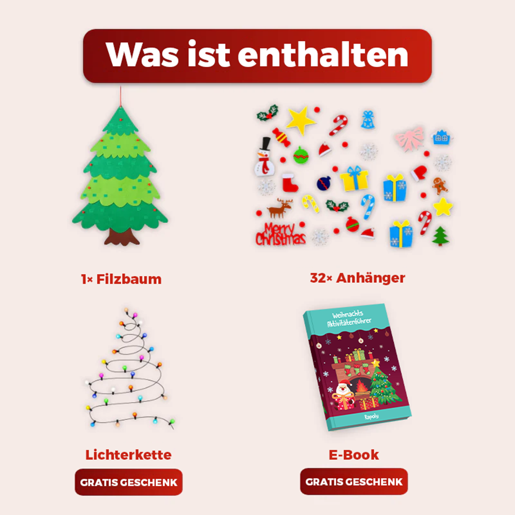 Geschenk für Kinder - Filz-Weihnachtsbaum