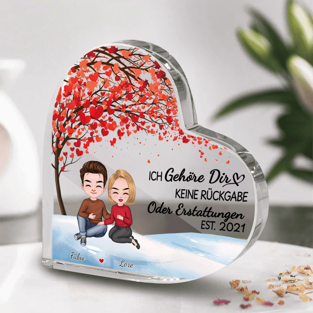 Zusammen Seit - Geschenk für Paare - Personalisierte Herzförmige Acrylplatte