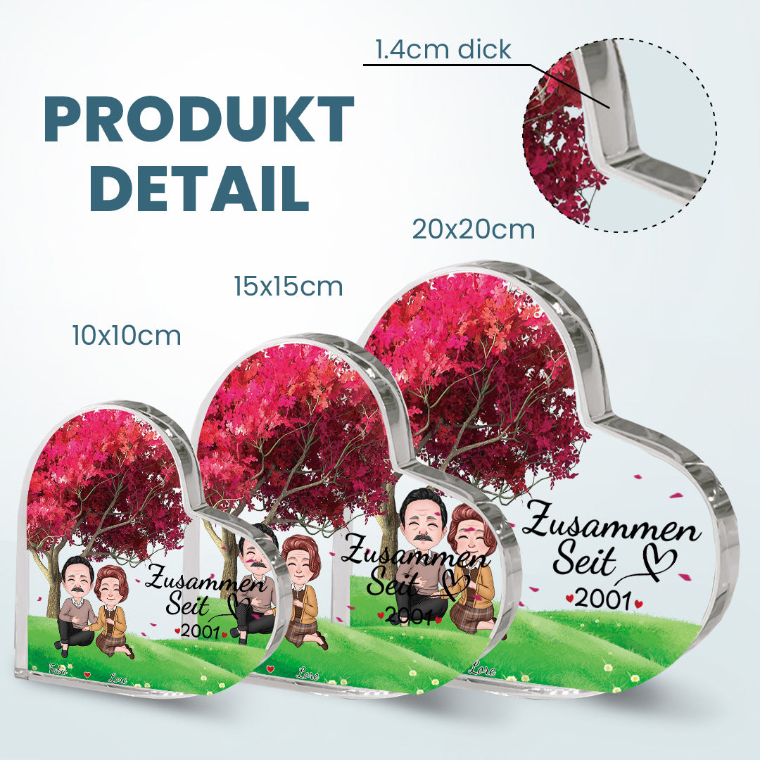 Zusammen Seit - Geschenk für Paare - Personalisierte Herzförmige Acrylplatte