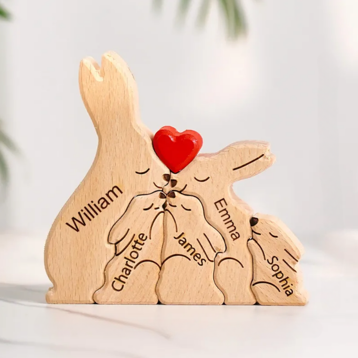 Osterhasen-Puzzle – Geschenk für die Familie – Personalisiertes Holzpuzzle