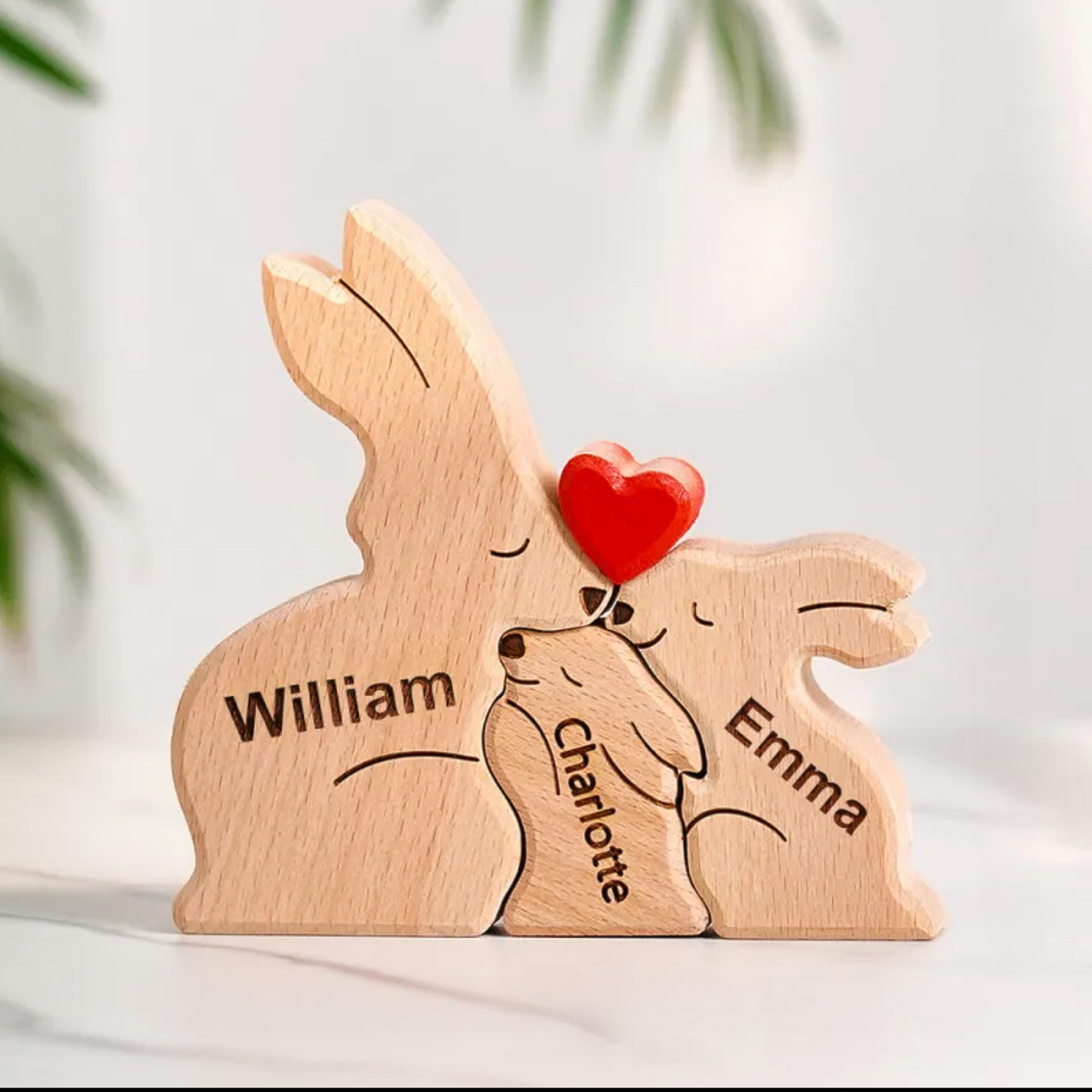 Osterhasen-Puzzle – Geschenk für die Familie – Personalisiertes Holzpuzzle