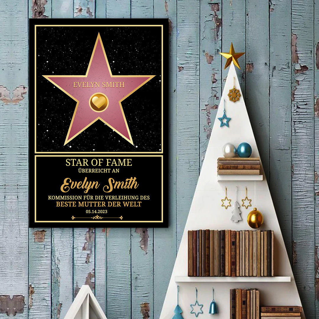 Personalisiertes Star of Fame Award Wandkunst™