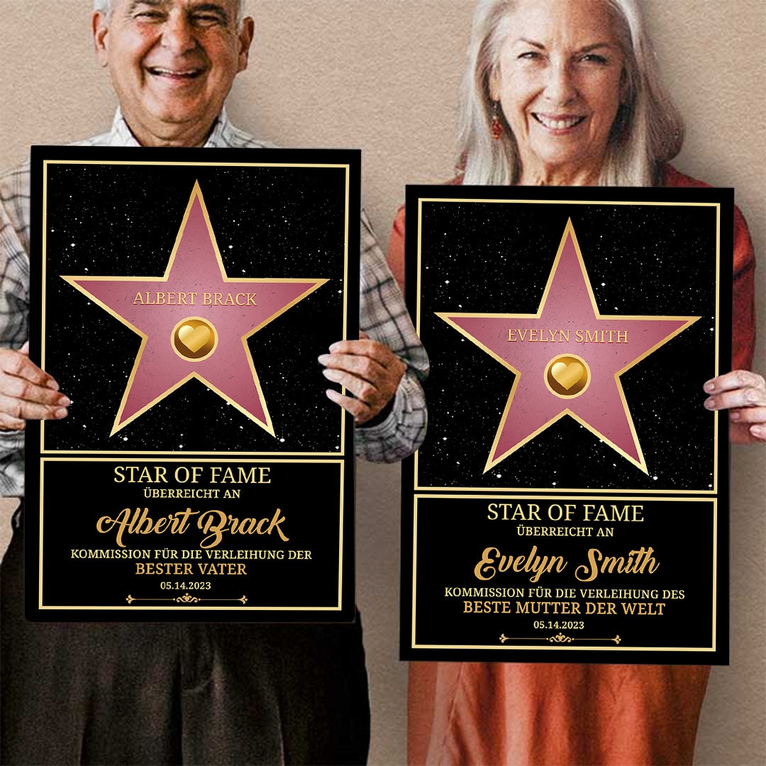 Personalisiertes Star of Fame Award Wandkunst™