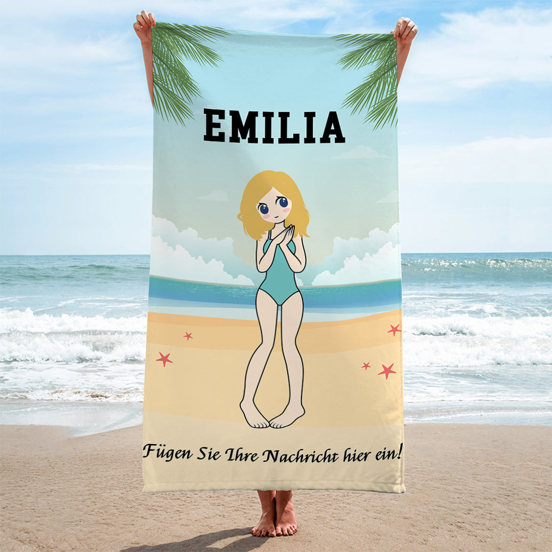 Am Strand - Individuelles Premium-Strandtuch für Sie™