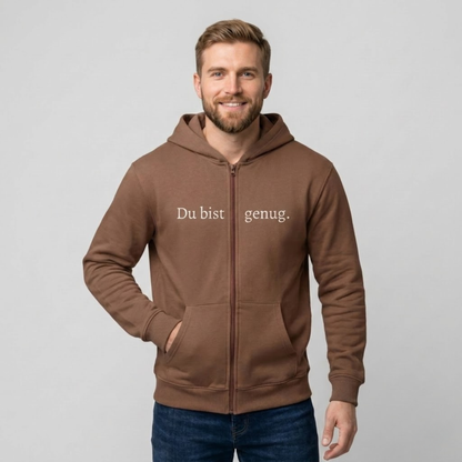 Du bist genug Hoodie mit Reißverschluss