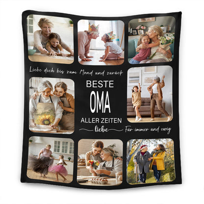 Für Immer & Ewig – Personalisierte Fotodecke Für Oma Mit Familienfotos - Muttertag