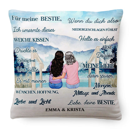 Für meine beste Freundin - Ich habe dieses weiche Kissen umarmt - Personalisiertes Kissen - Ver 1