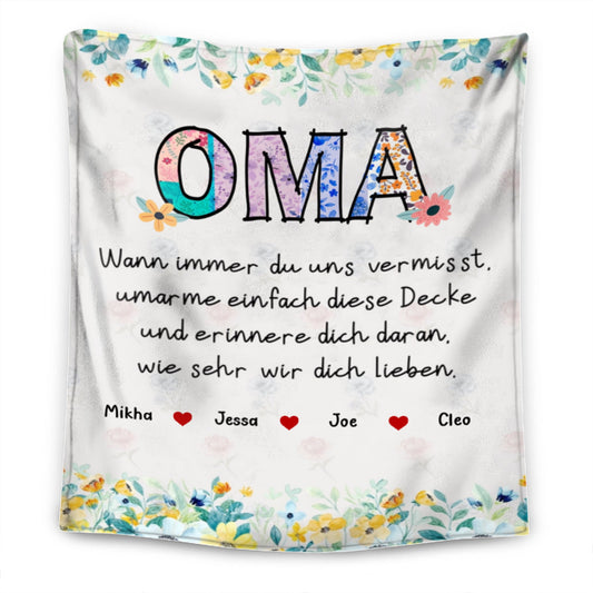 Personalisierte Kuscheldecke mit Namen – Individuelles Geschenk für Großmutter/Mutter