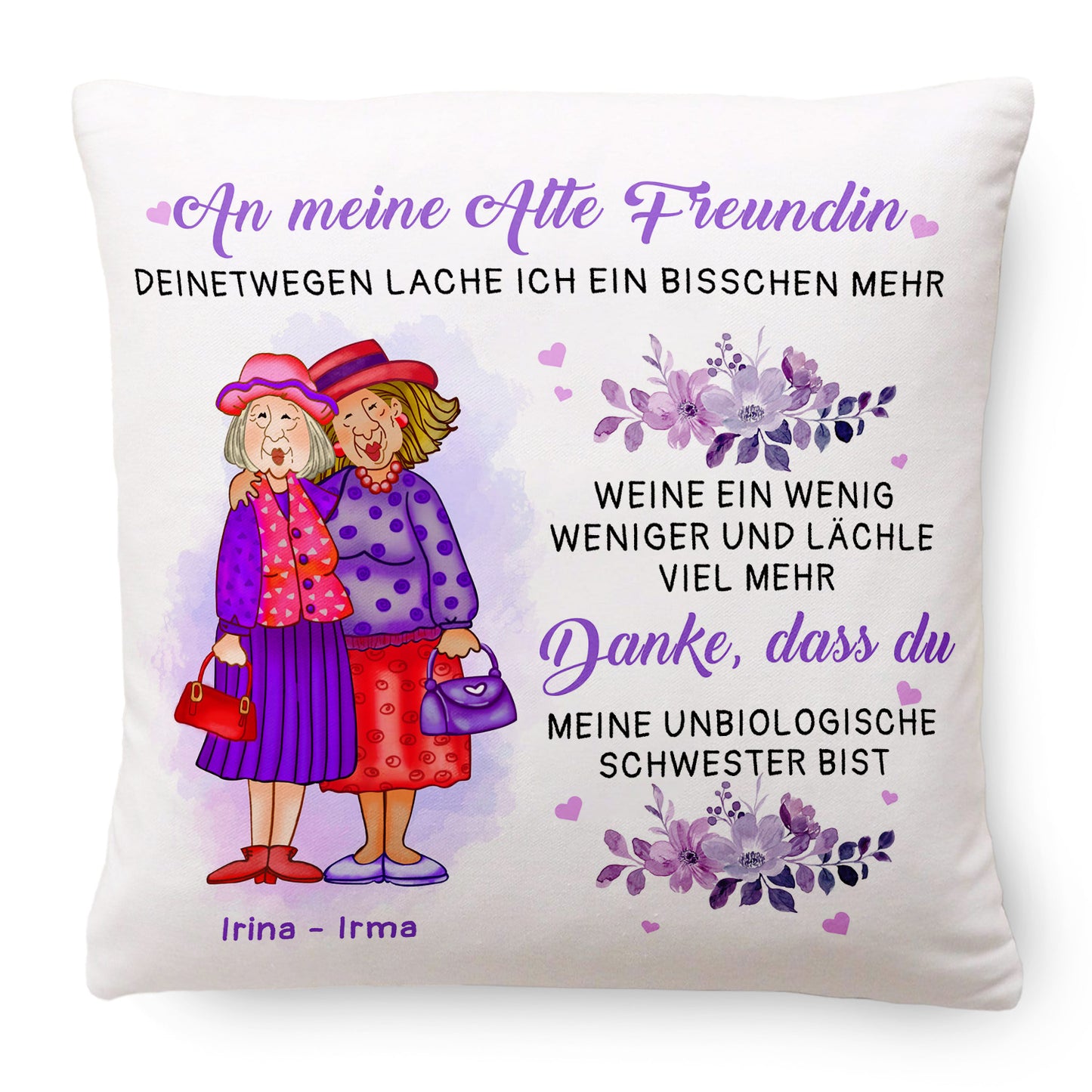 An Meine Alte Freundin – Personalisiertes Premium-Kissen™ Ver.2