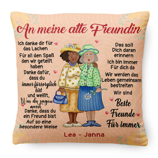 An meine alte Freundin – Personalisiertes Premium-Kissen™