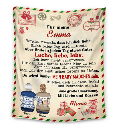 Geschenk für Tochter - Vergiss nie, dass ich dich liebe - Personalisierte Premium-Decke