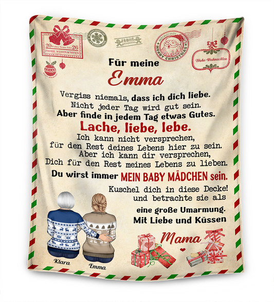Geschenk für Tochter - Vergiss nie, dass ich dich liebe - Personalisierte Premium-Decke