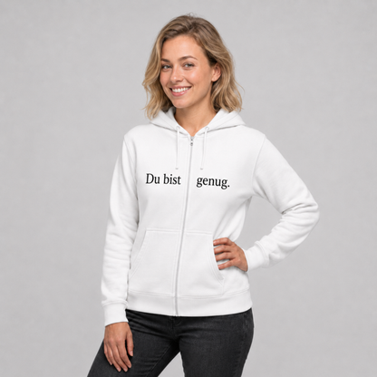 Du bist genug Hoodie mit Reißverschluss
