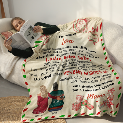 Geschenk für Tochter - Vergiss nie, dass ich dich liebe - Personalisierte Premium-Decke