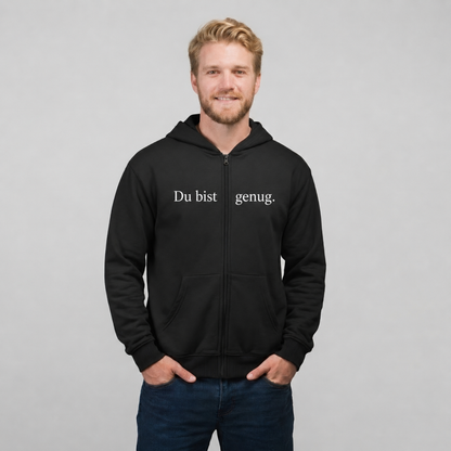 Du bist genug Hoodie mit Reißverschluss