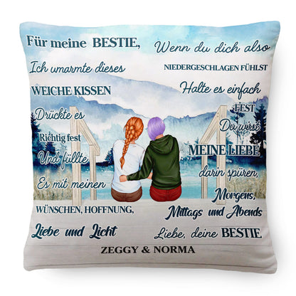 Für meine beste Freundin - Ich habe dieses weiche Kissen umarmt - Personalisiertes Kissen - Ver 1