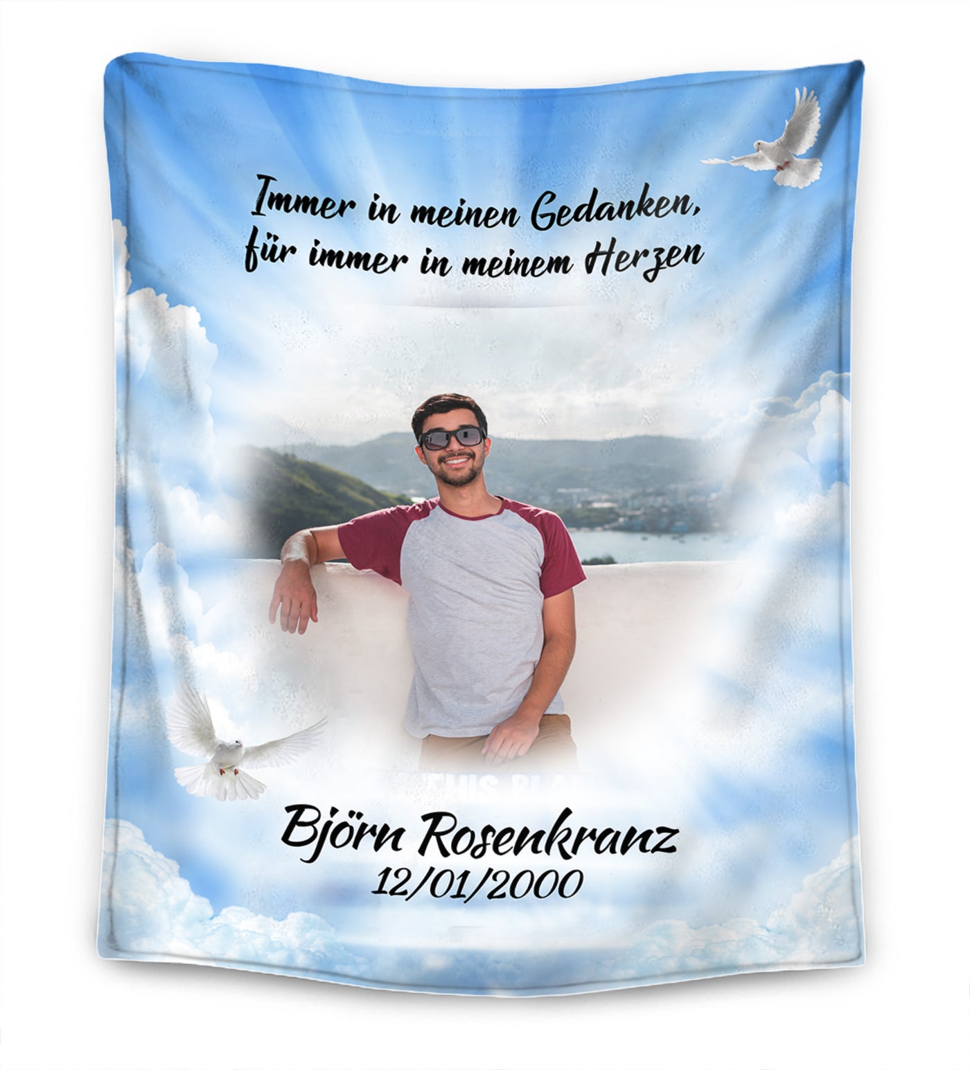 Für einen geliebten Menschen im Himmel - Personalisierte Premium-Decke™