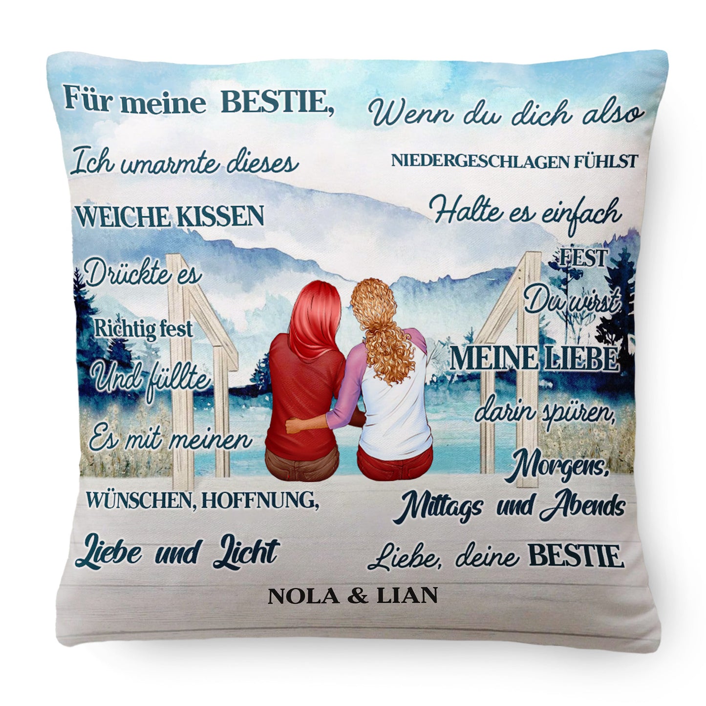 Für meine beste Freundin - Ich habe dieses weiche Kissen umarmt - Personalisiertes Kissen - Ver 1