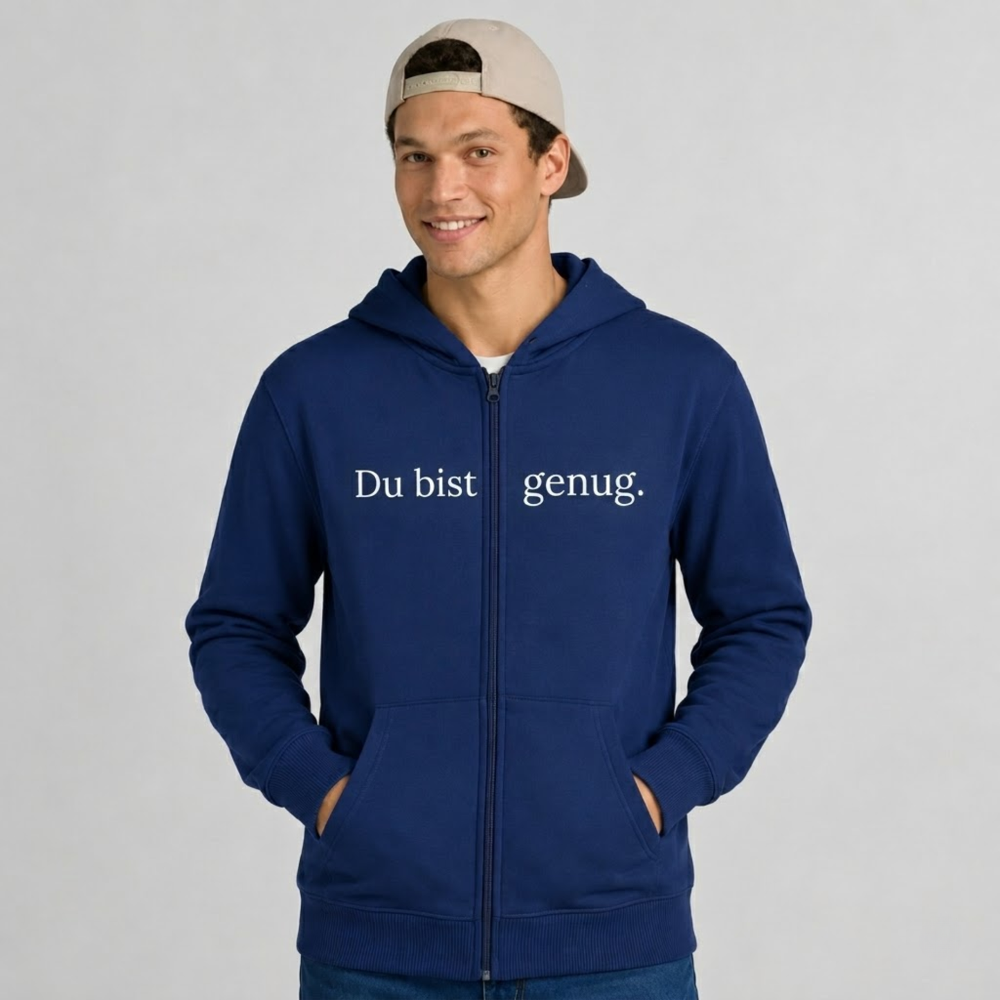 Du bist genug Hoodie mit Reißverschluss