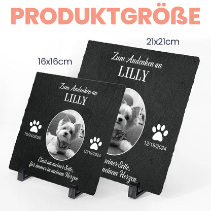 Geschenk zum Gedenken an Haustiere – Beste Freunde werden niemals vergessen – Personalisierter quadratischer Gedenkstein
