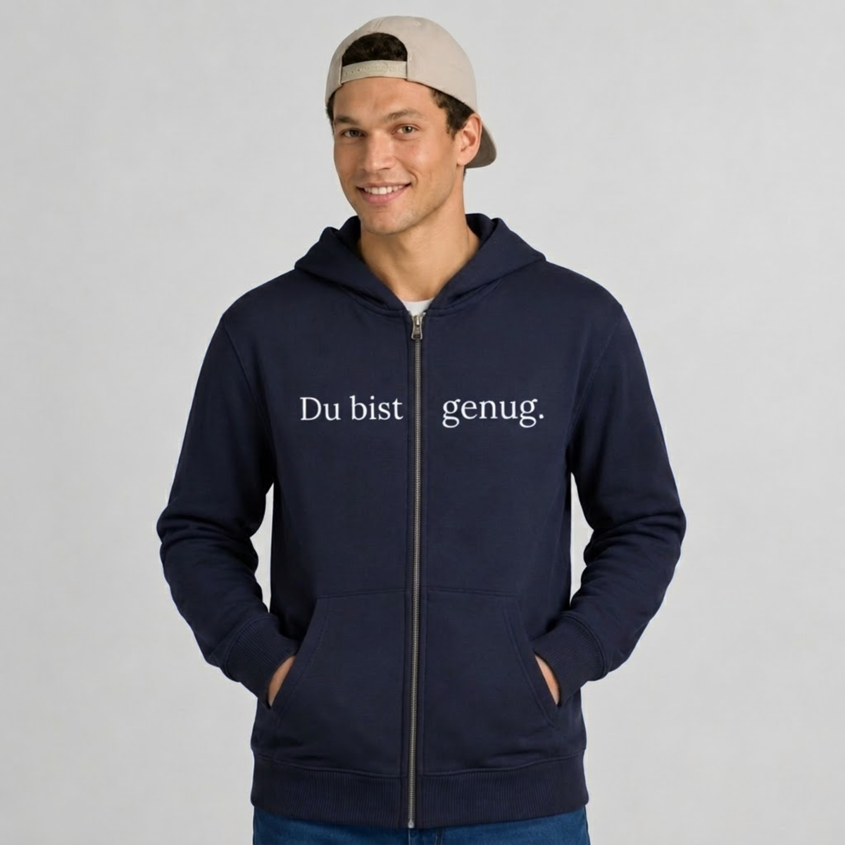 Du bist genug Hoodie mit Reißverschluss