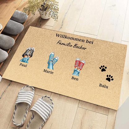 Eure Sneaker - Geschenk für Familie und Haustierbesitzer - Personalisierte Fußmatte