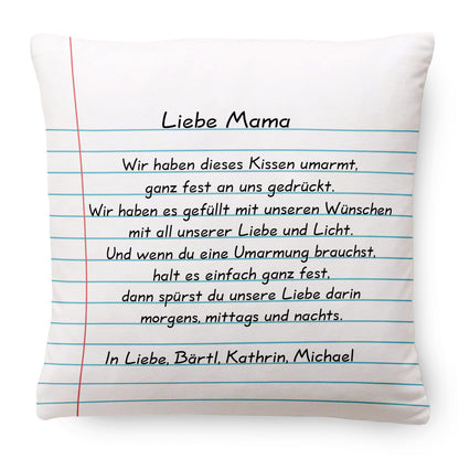 Geschenk für Mama/Oma - Liebe Buchstaben - Personalisiertes Kissen