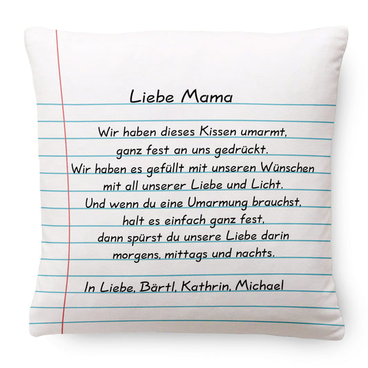 Geschenk für Mama/Oma - Liebe Buchstaben - Personalisiertes Kissen
