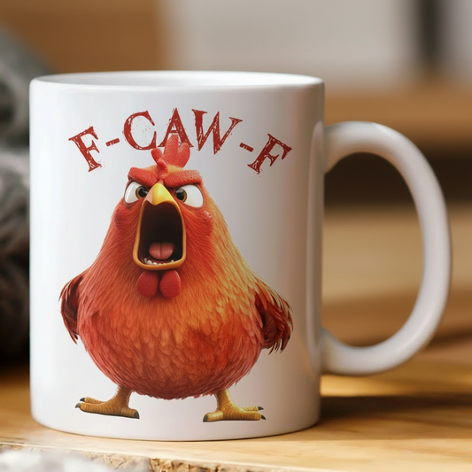 Lustige Tasse - Humorvolle Krähe F-Caw-F - Für Kollegen & Freunde - Personalisierte Tasse