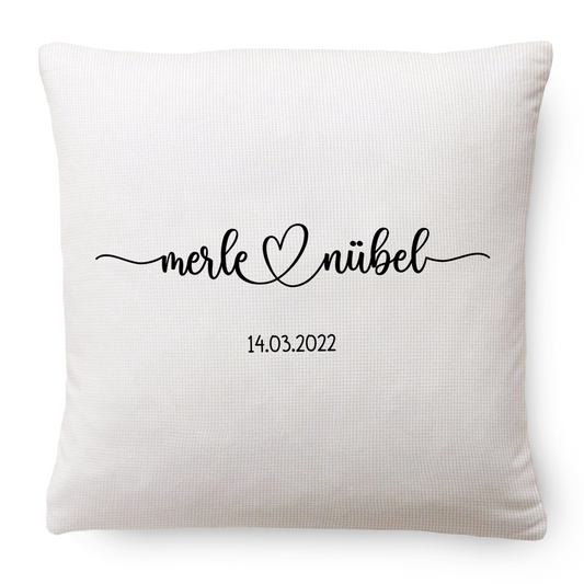 Geschenk für Paare - Namen & Gegründet Datum - Personalisiertes Kissen