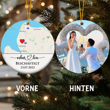 Geschenk für Paare - Kartenornament - Personalisiertes Weihnachtsornament