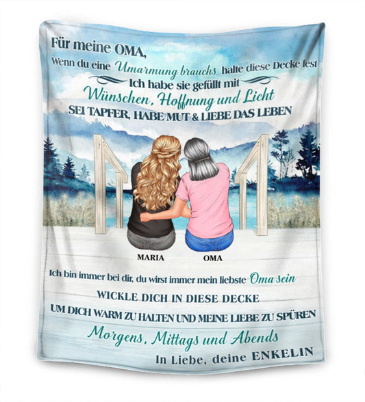 Für meine Oma - Halte diese Decke fest - Personalisierte Premium-Decke™