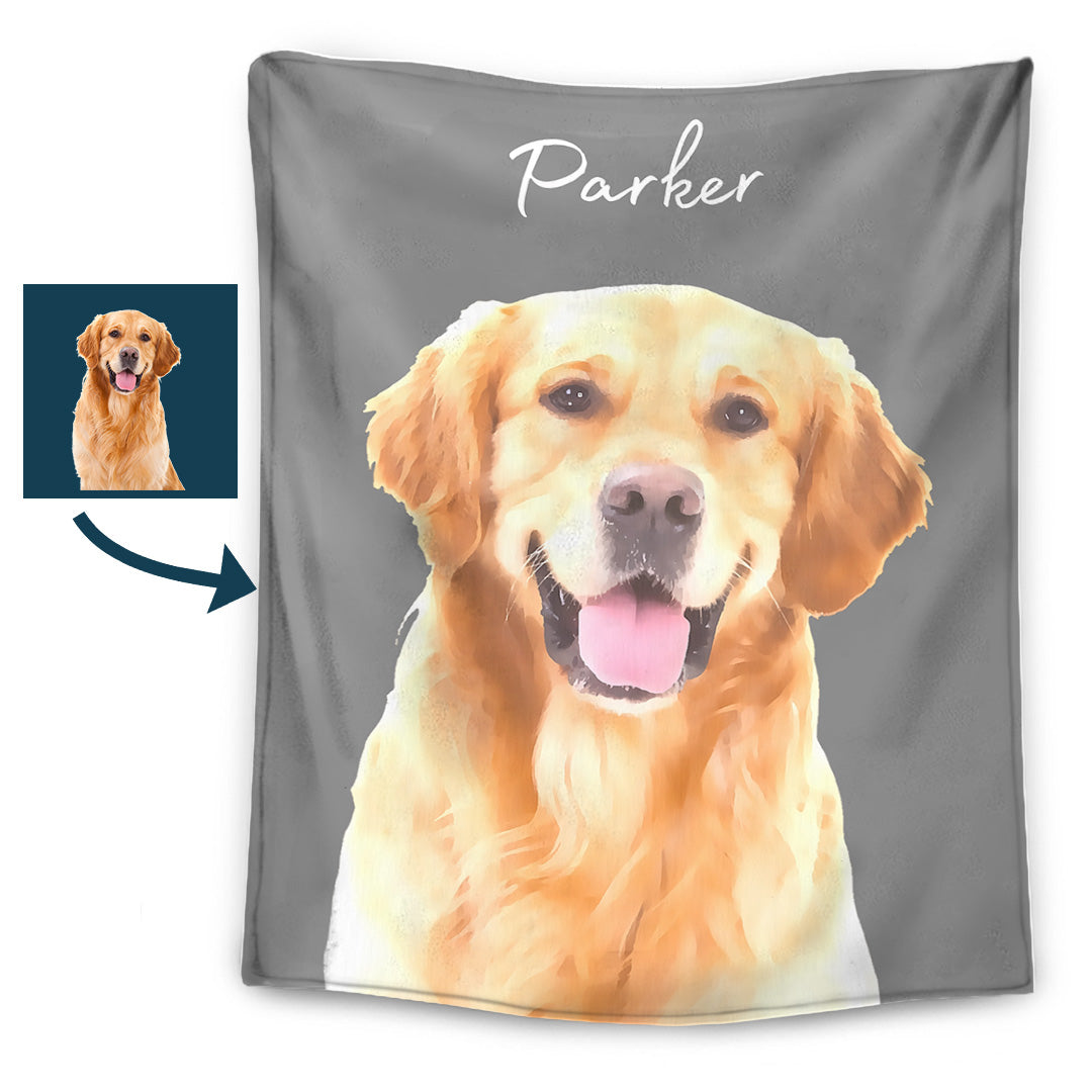 Geschenk für Tierbesitzer – Haustierporträt – Personalisierte Premium-Decke