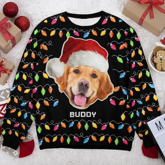 Foto-Pullover “Du bist pfotenstark” mit Hund & Katze – Hässlicher Weihnachts-Pullover - Unisex Wollpulli - Weihnachtsgeschenk für Tierbesitzer, Tierliebhaber & Familienmitglieder