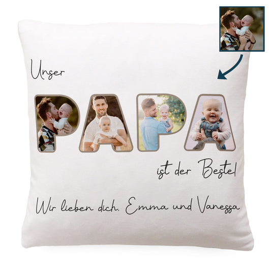 Geschenk für Papa - Papa ist der Beste - Personalisiertes Kissen