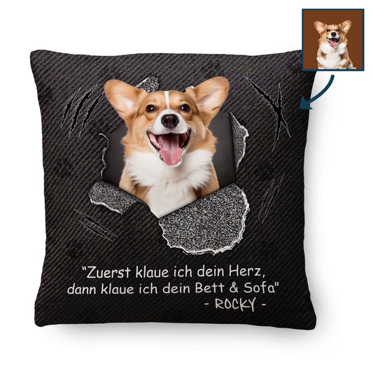 Geschenk für Tierbesitzer - Herz erobern - Personalisiertes Kissen
