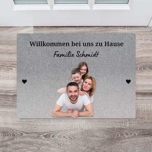 Personalisierte Fußmatte Geschenk für deine Familie mit Foto & Text