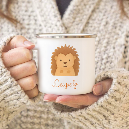Geschenk für Kinder - Lieblingstier - Personalisierte Emaille-Tasse