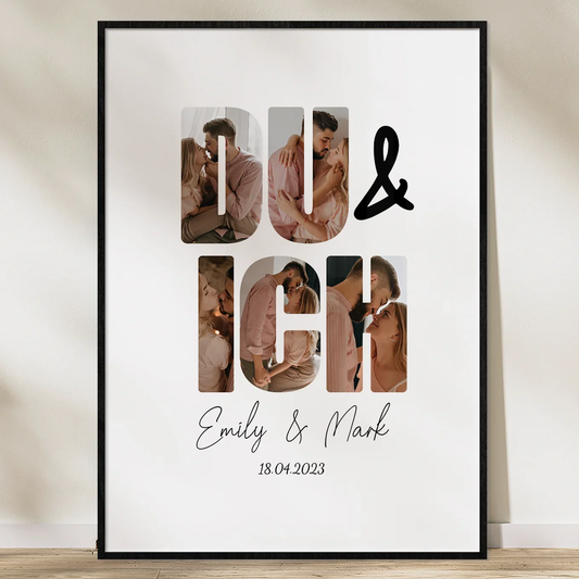 Geschenk für Paare - Du & Ich - Personalisierte Wandkunst
