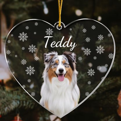 Geschenk für Tierliebhaber - Welpenbild - Personalisierter Gedenk-Fotoanhänger für Haustiere