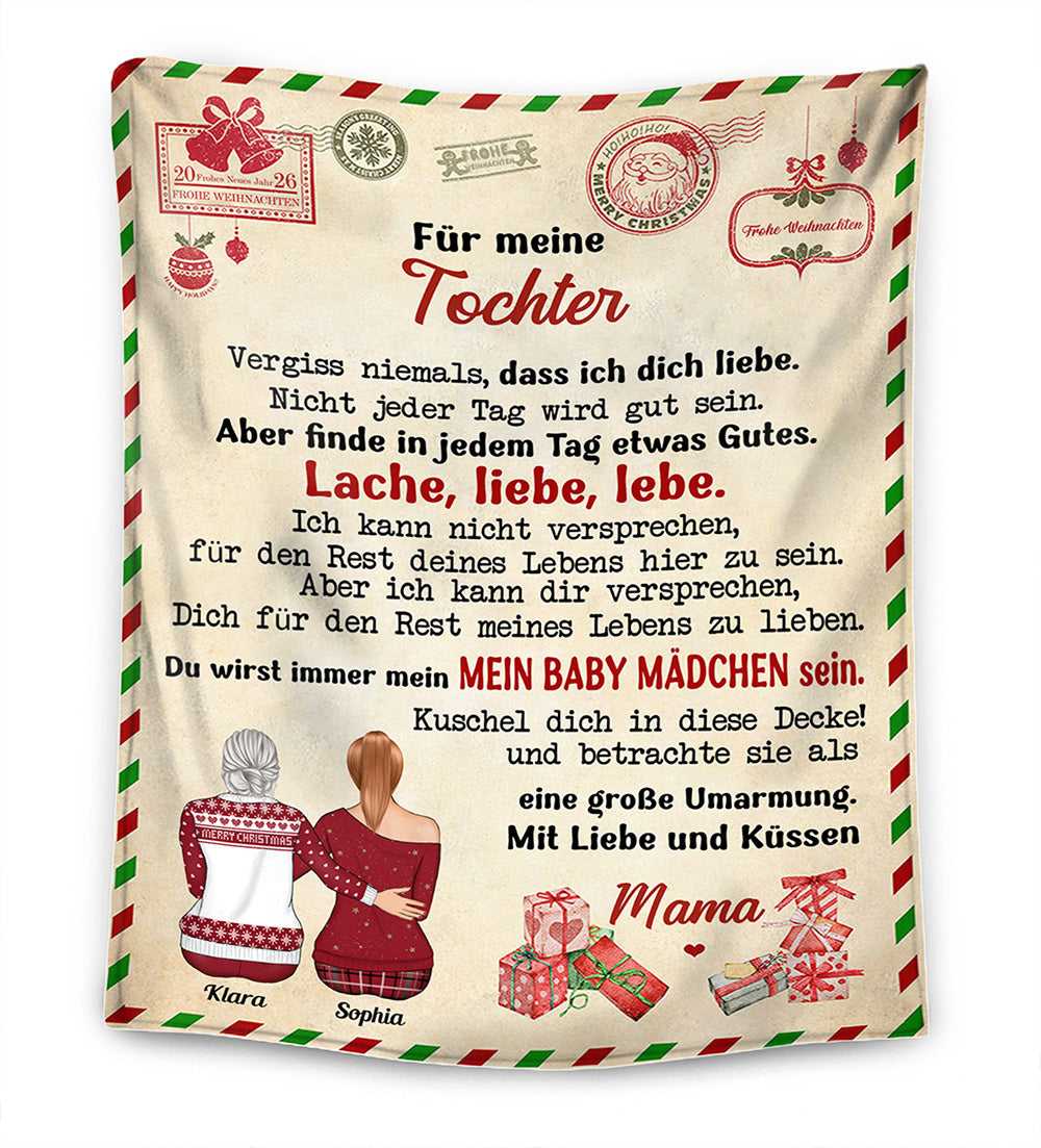 Geschenk für Tochter - Vergiss nie, dass ich dich liebe - Personalisierte Premium-Decke