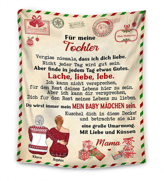 Geschenk für Tochter - Vergiss nie, dass ich dich liebe - Personalisierte Premium-Decke