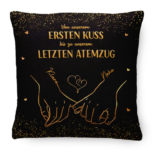 Geschenk für Paare - Bis zu unserem letzten Atemzug - Personalisiertes Kissen