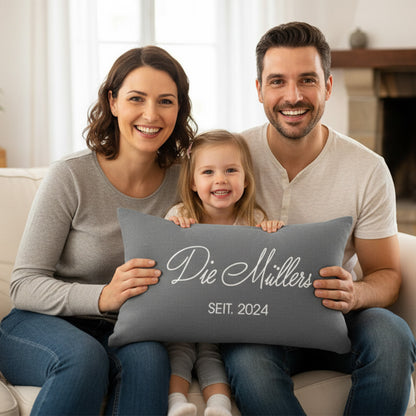 Geschenk für Familie - Familienname-Kissen - Personalisiertes Kissen