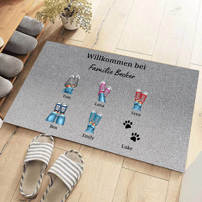 Eure Sneaker - Geschenk für Familie und Haustierbesitzer - Personalisierte Fußmatte