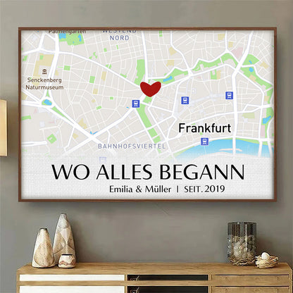 Geschenk für Paare - Wo Alles Begann - Personalisierte Wandkunst