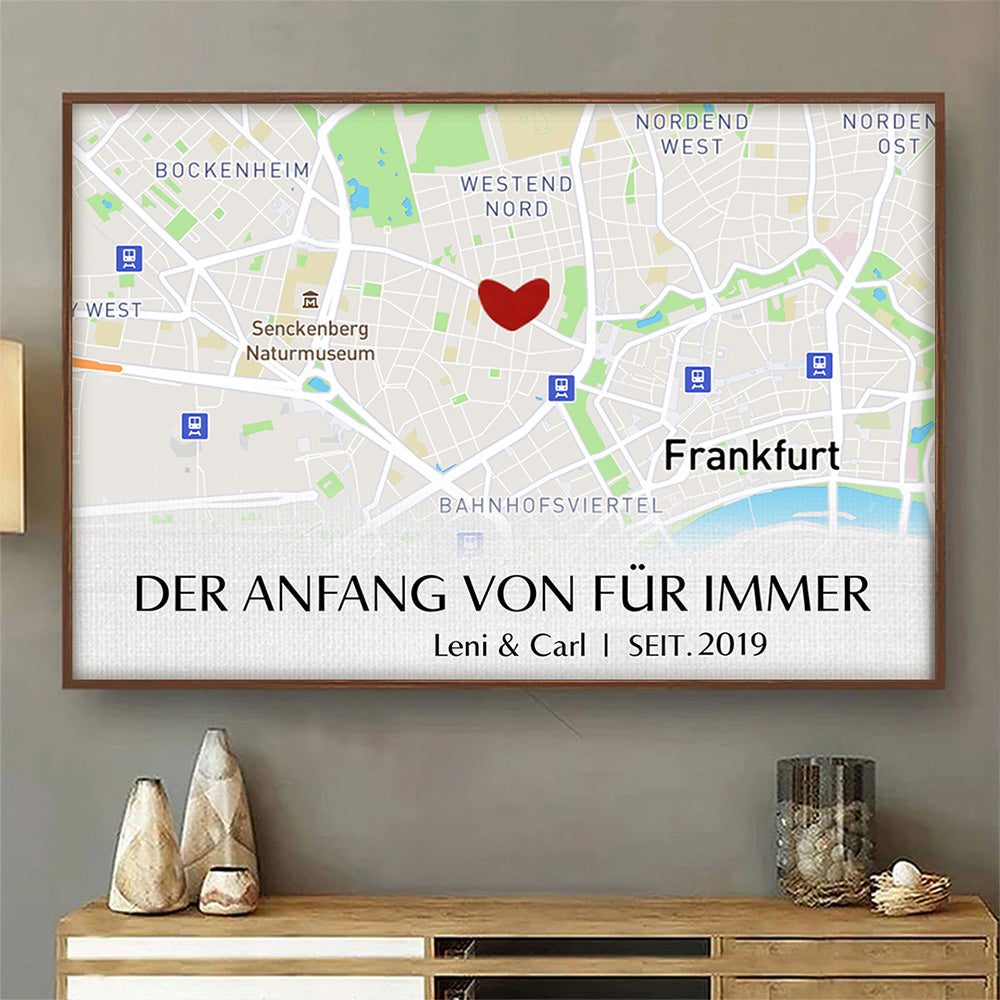 Geschenk für Paare - Der Anfang Von Für Immer - Personalisierte Wandkunst