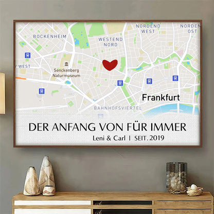 Geschenk für Paare - Der Anfang Von Für Immer - Personalisierte Wandkunst